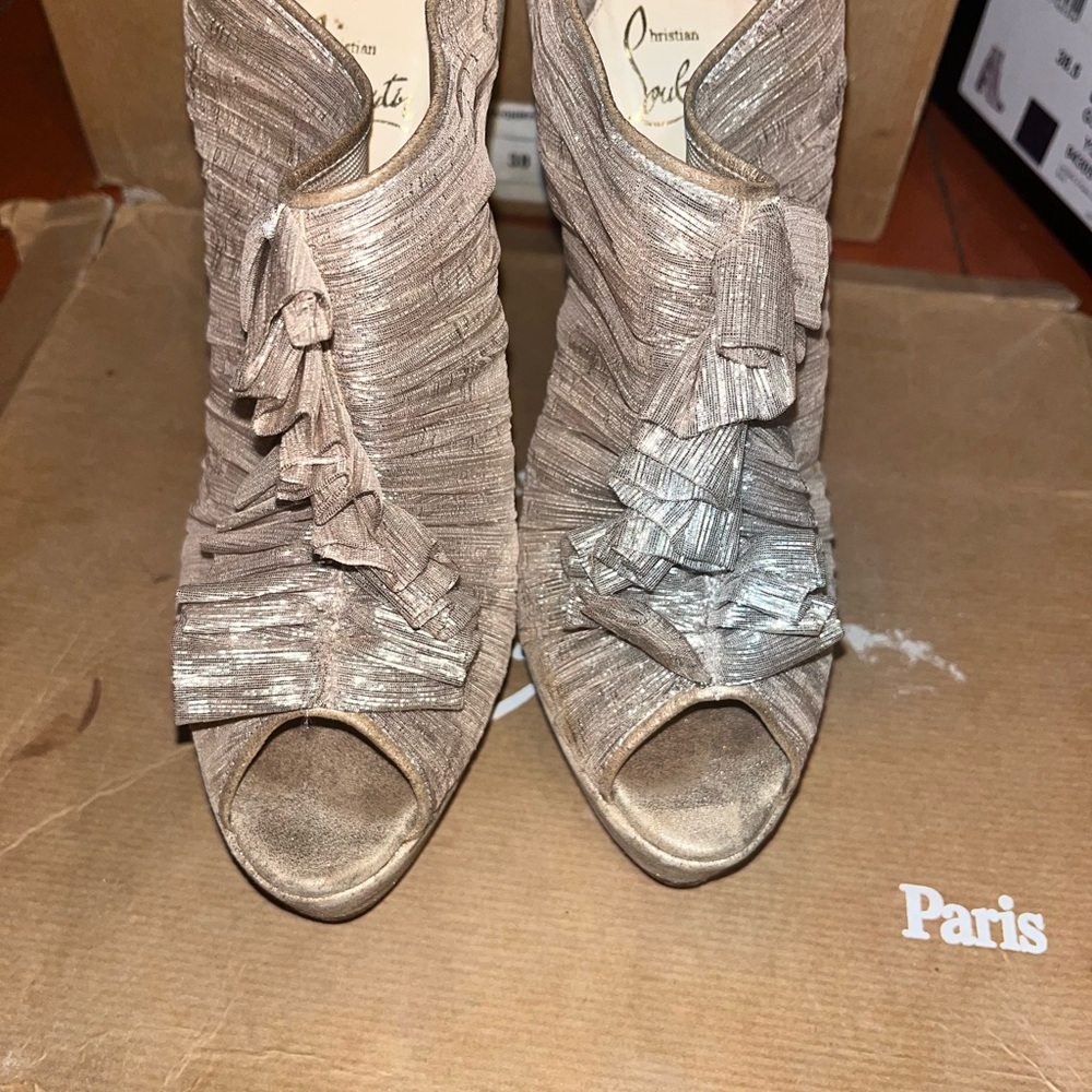 Christian Louboutin Chiffon Ankle Boots